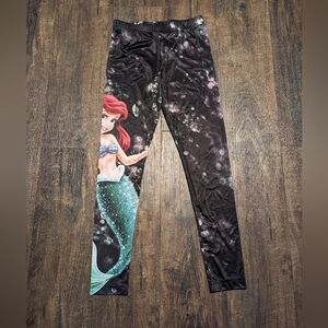 Disney S Women's Ariel The Little Mermaid Leggings Black Bubbles